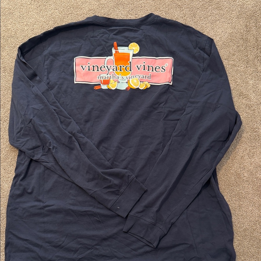 Vineyard Vines Navy Long Sleeve with Citrus Graphic